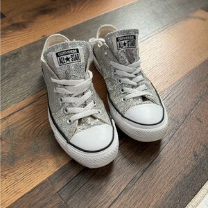 Converse Women's Glitter Silver Sneakers
